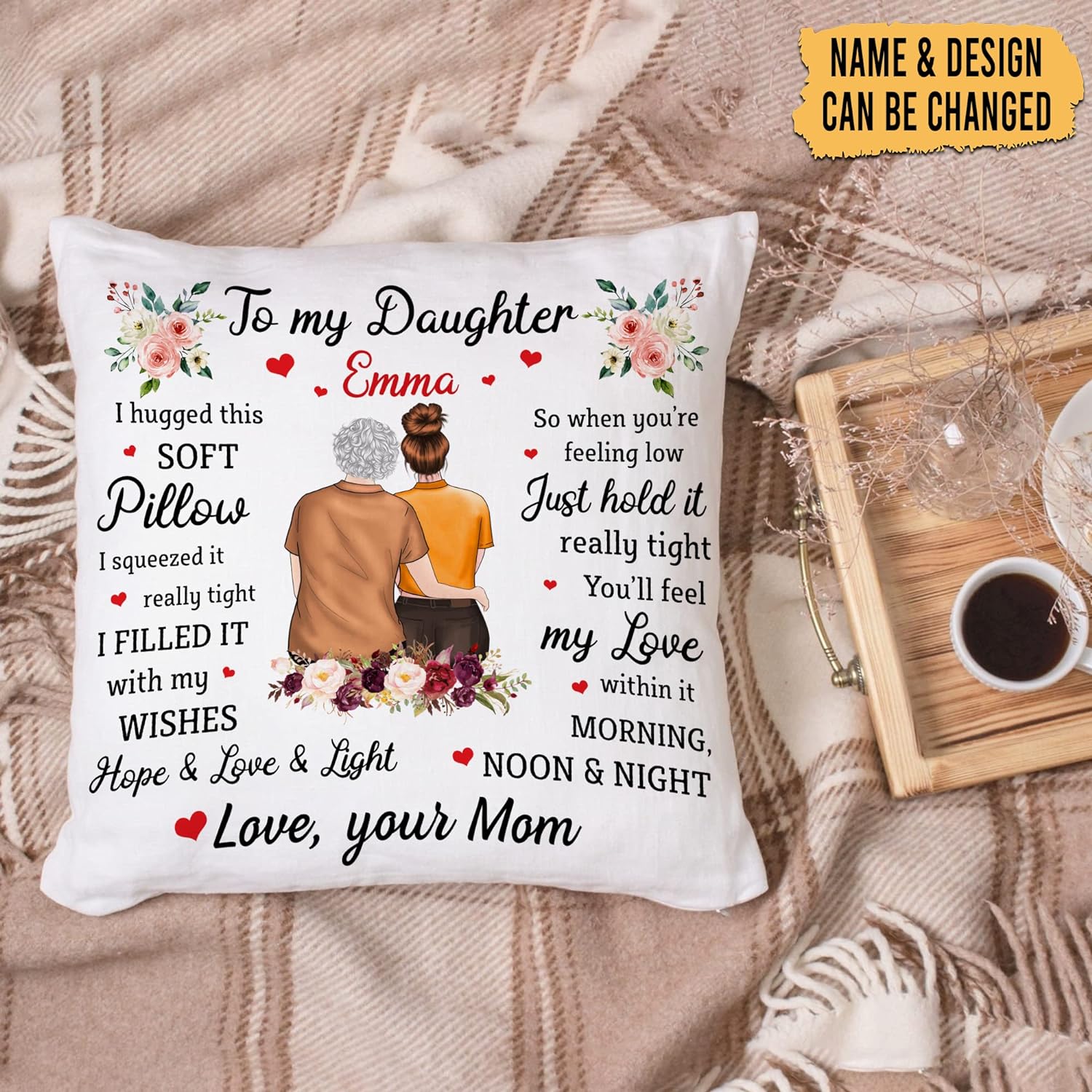 To My Daughter - Personalized Pillow(Insert Included)