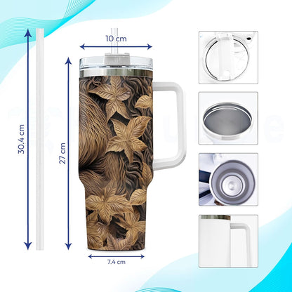 Sloth Tumbler 40oz with Handle & Straw – Personalized Stainless Steel Insulated Travel Cup with Lid – Relaxing Gift for Animal Lovers & Women