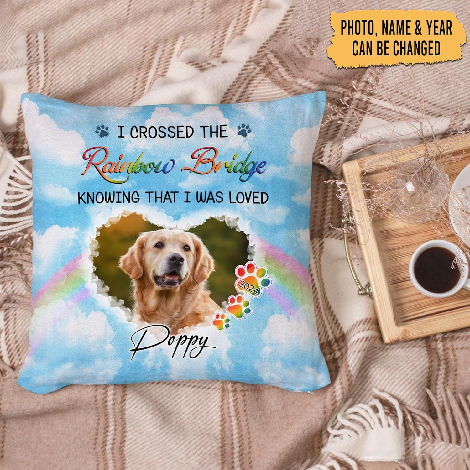 You Left Paw Print On Our Heart - Personalized Photo Pillow