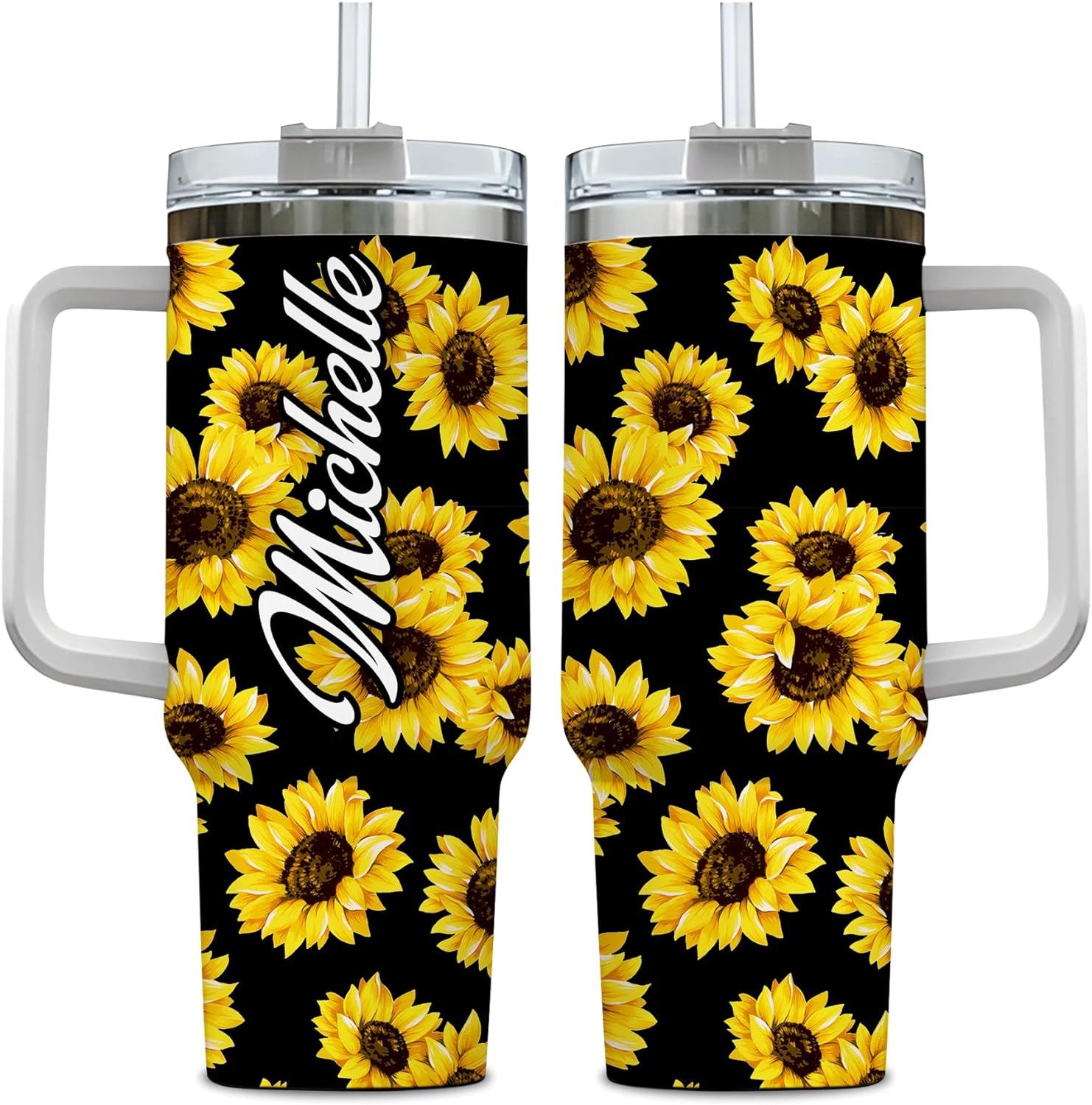 SunFlower Tumbler - Personalized Tumbler 40oz with Straw