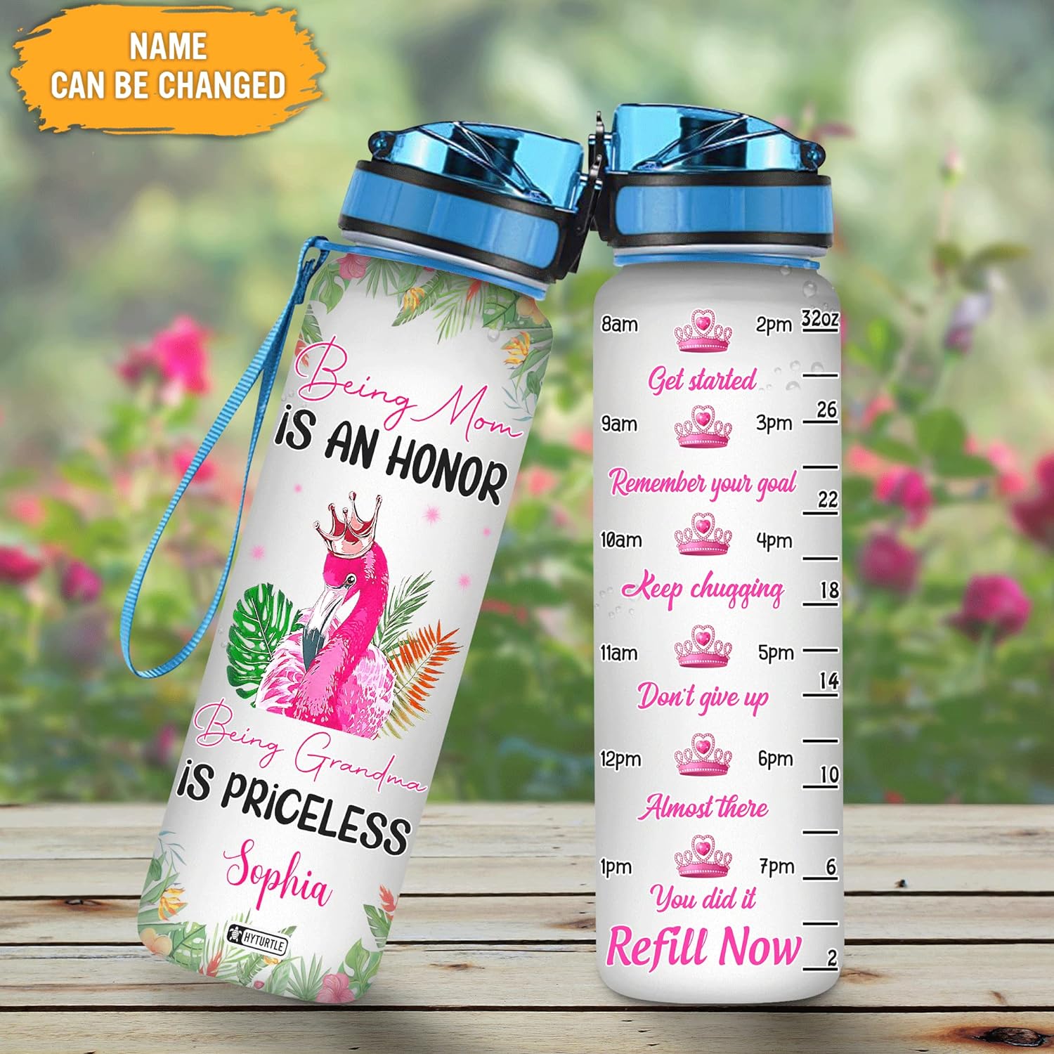 Being Mom Is An Honor - Personalized Water Tracker Bottle 32oz