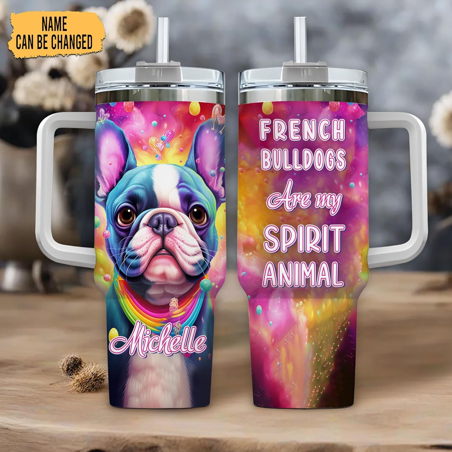 French Bulldog Are My Spirit Animal - Personalized Tumbler 40oz with Straw