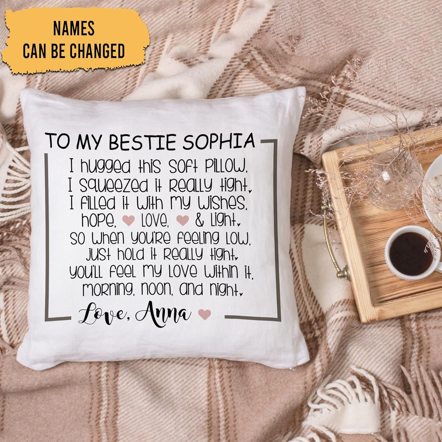 To My Bestie - Personalized Pillow(Insert Included)