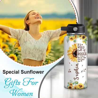 Dog Paw Water Bottle 32oz – Insulated Stainless Steel Bottle with Leak-Proof Lid – Personalized Pet Lover Gift