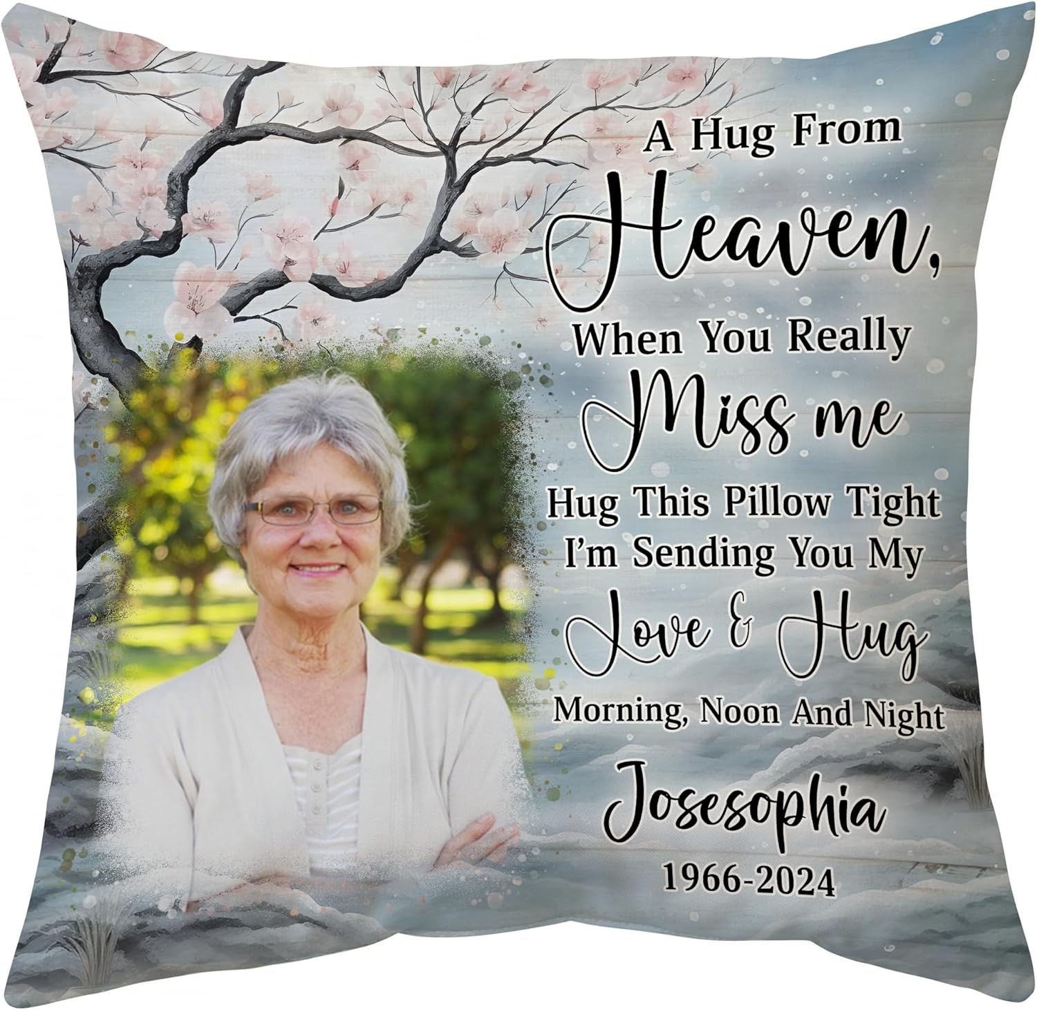 A Hug From Heaven - Personalized Photo Pillow