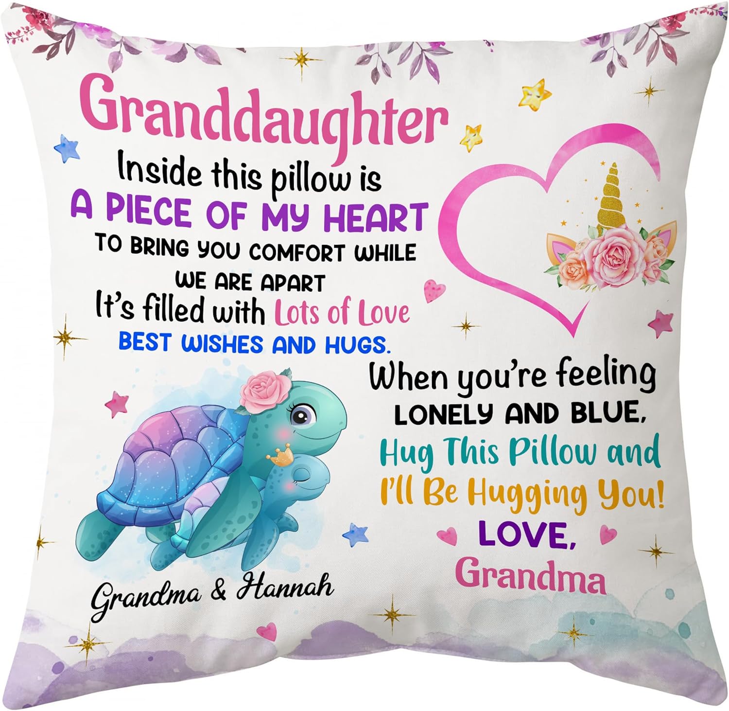 I'll Be Hugging You - Personalized  Pillow (Insert Included)