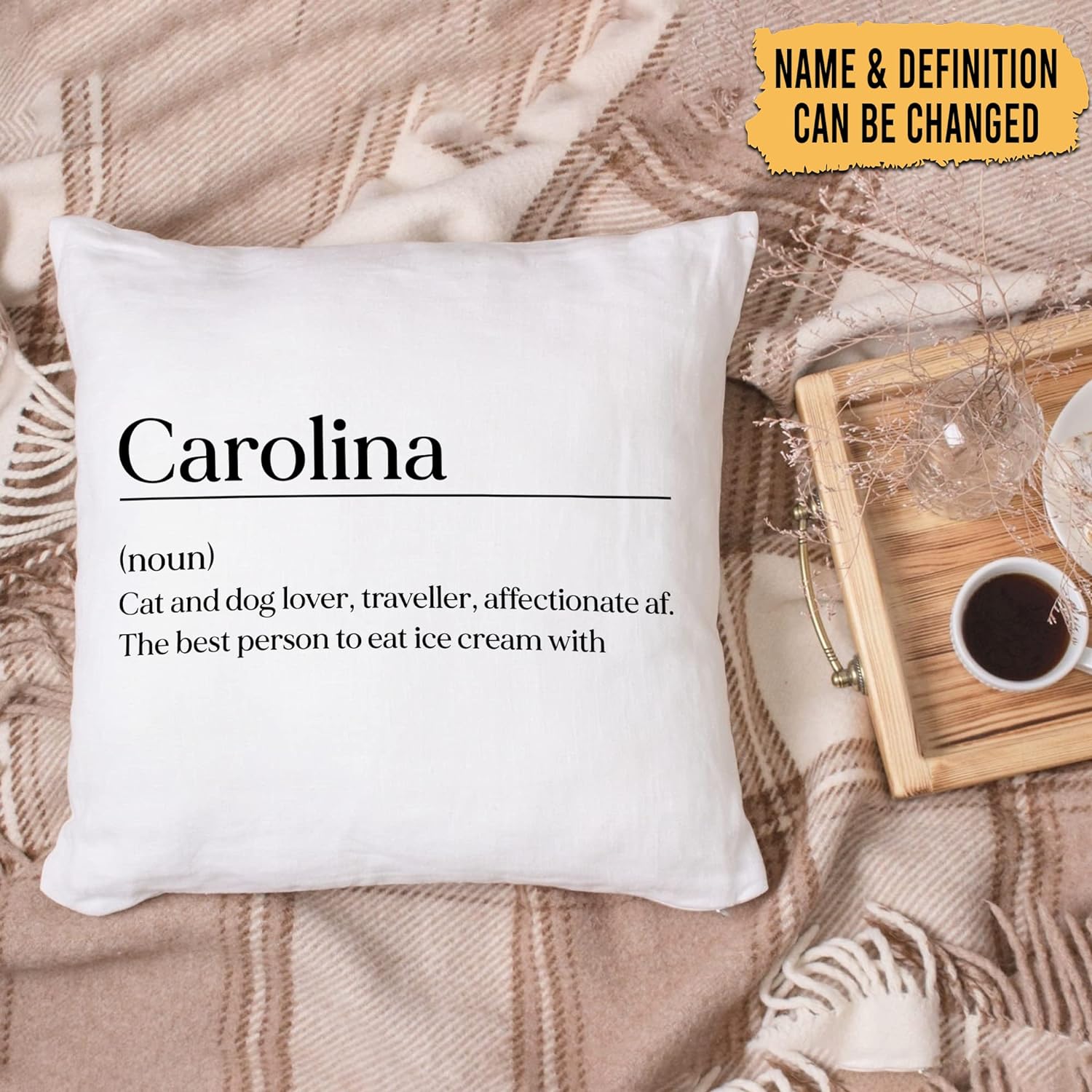 Custom Text Theme - Personalized Pillow(Insert Included)