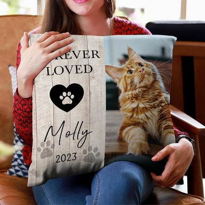Personalized Pet Memorial Pillow with Insert – Custom Cat or Dog Photo Cushion – Sympathy Remembrance Gift for Pet Loss
