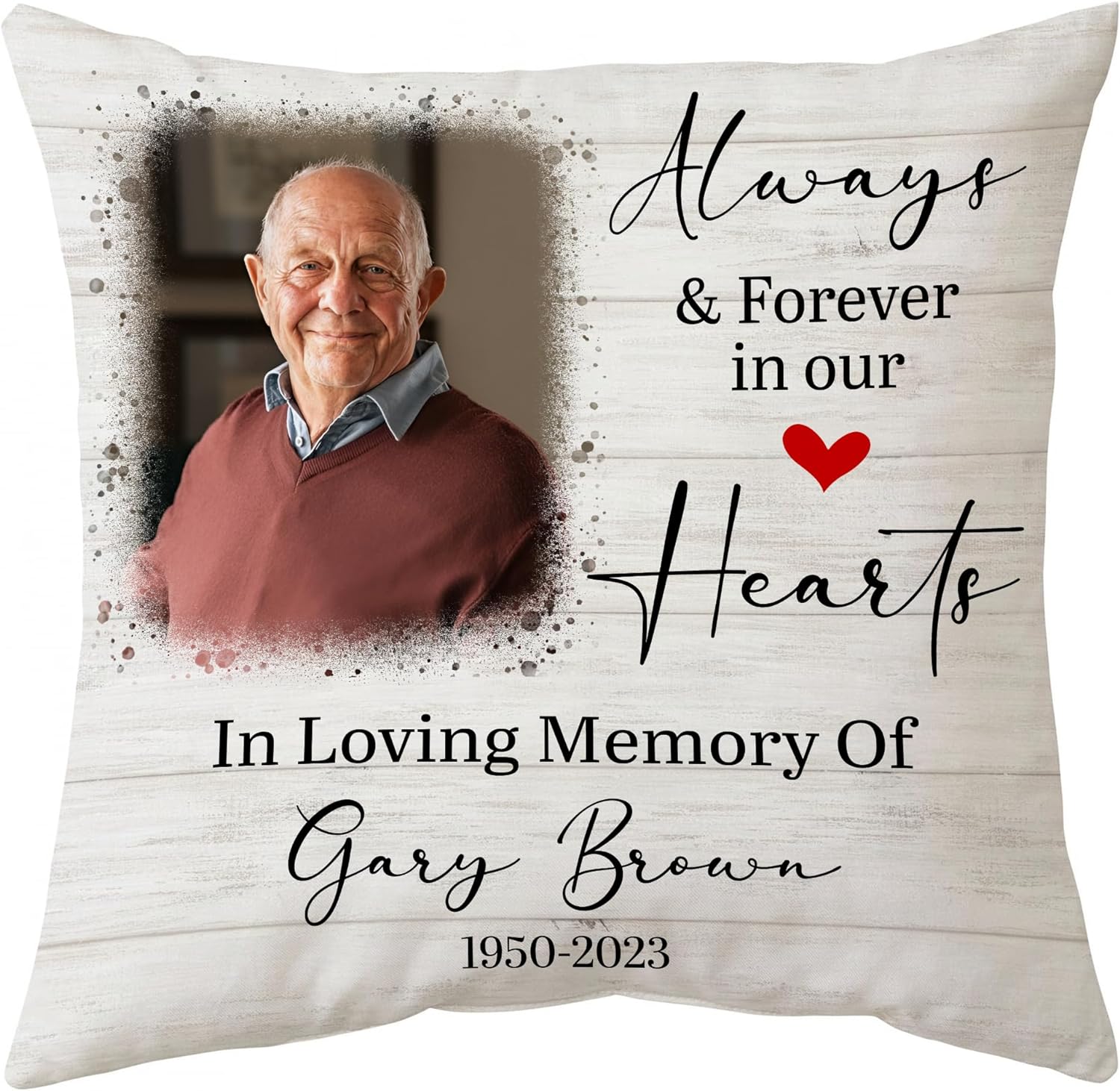 Always & Forever In Our Heart - Personalized Photo Pillow