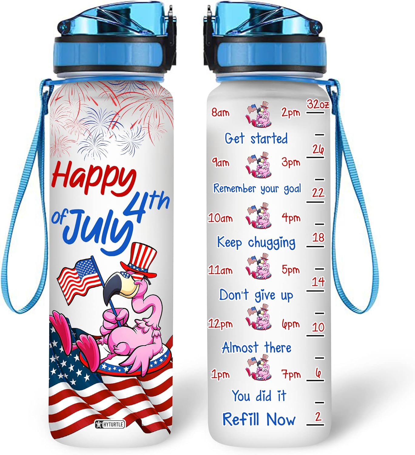 Happy 4th Of July - Water Tracker Bottle 32oz