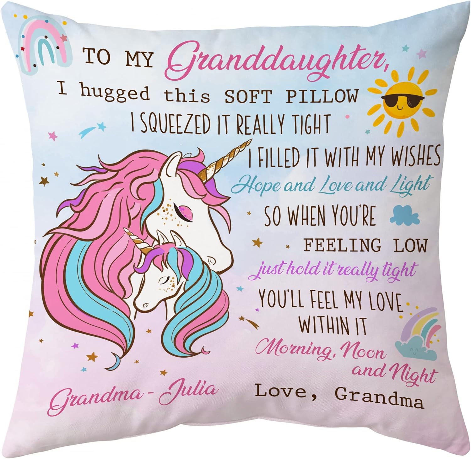 To My Granddaughter - Personalized Photo Pillow(Insert Included)