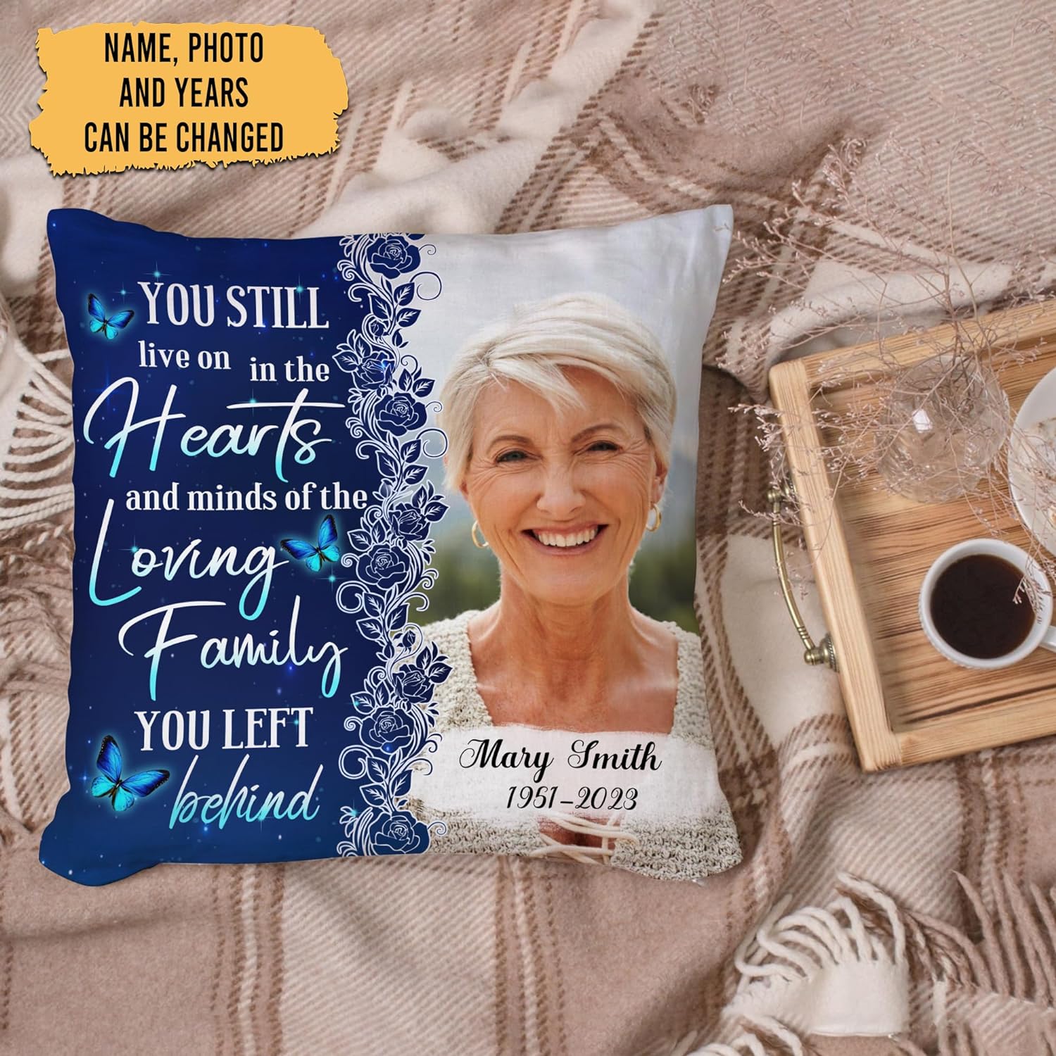 You Still Live On In The Heart - Personalized Photo Pillow (Insert Included)