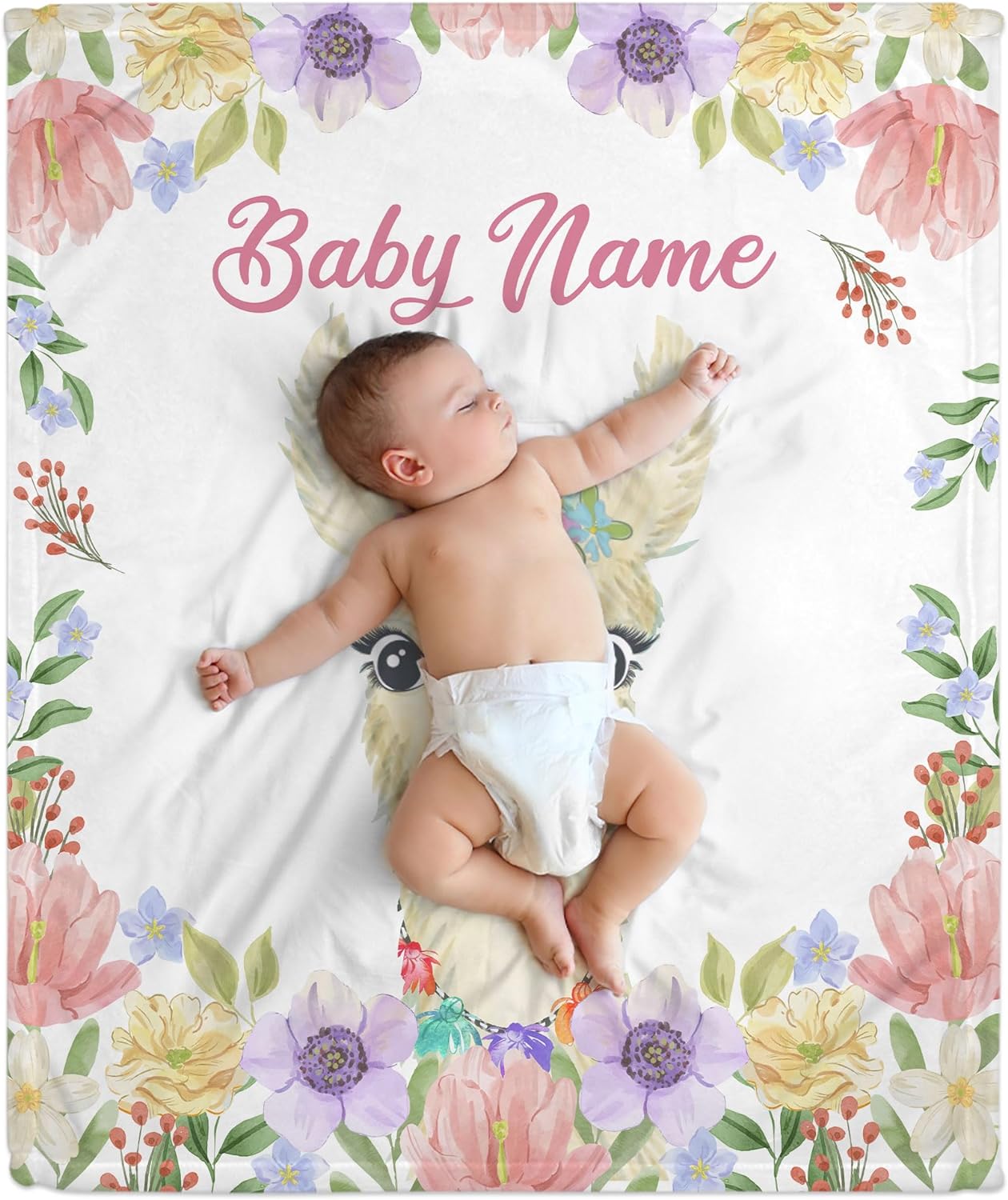 Llama Pattern Baby Blanket - Personalized Blanket