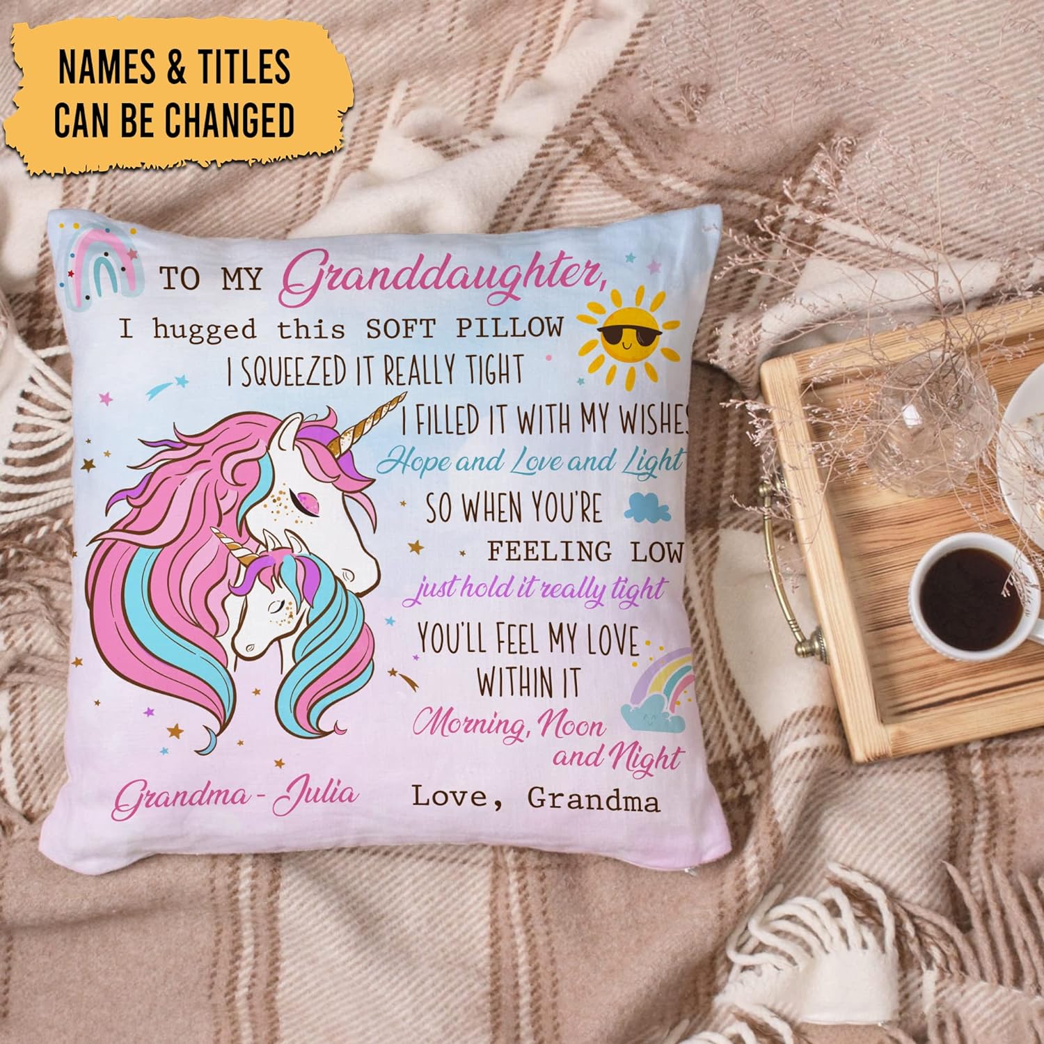 To My Granddaughter - Personalized Photo Pillow(Insert Included)