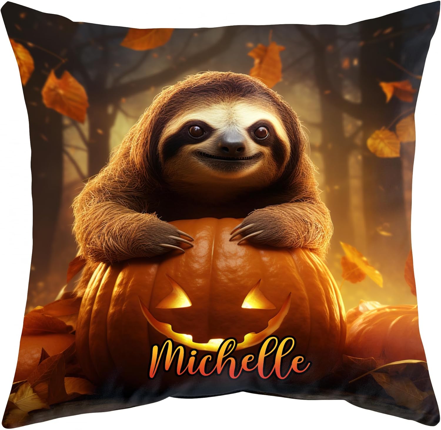 Sloth Halloween Pattern - Personalized Pillow (Insert Included)