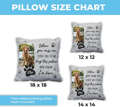 Pet Memorial Personalized Pillow with Insert – Custom Dog or Cat Photo Cushion – Sympathy Gift for Pet Loss & Remembrance