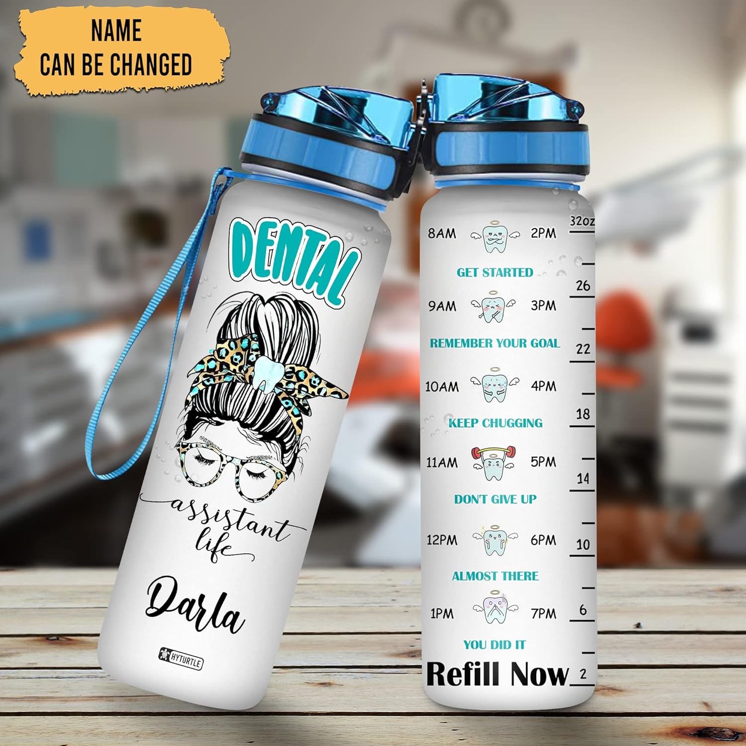 Dental Assistant Life - Personalized Water Tracker Bottle 32oz