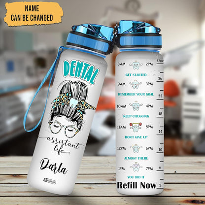 Dental Assistant Life - Personalized Water Tracker Bottle 32oz