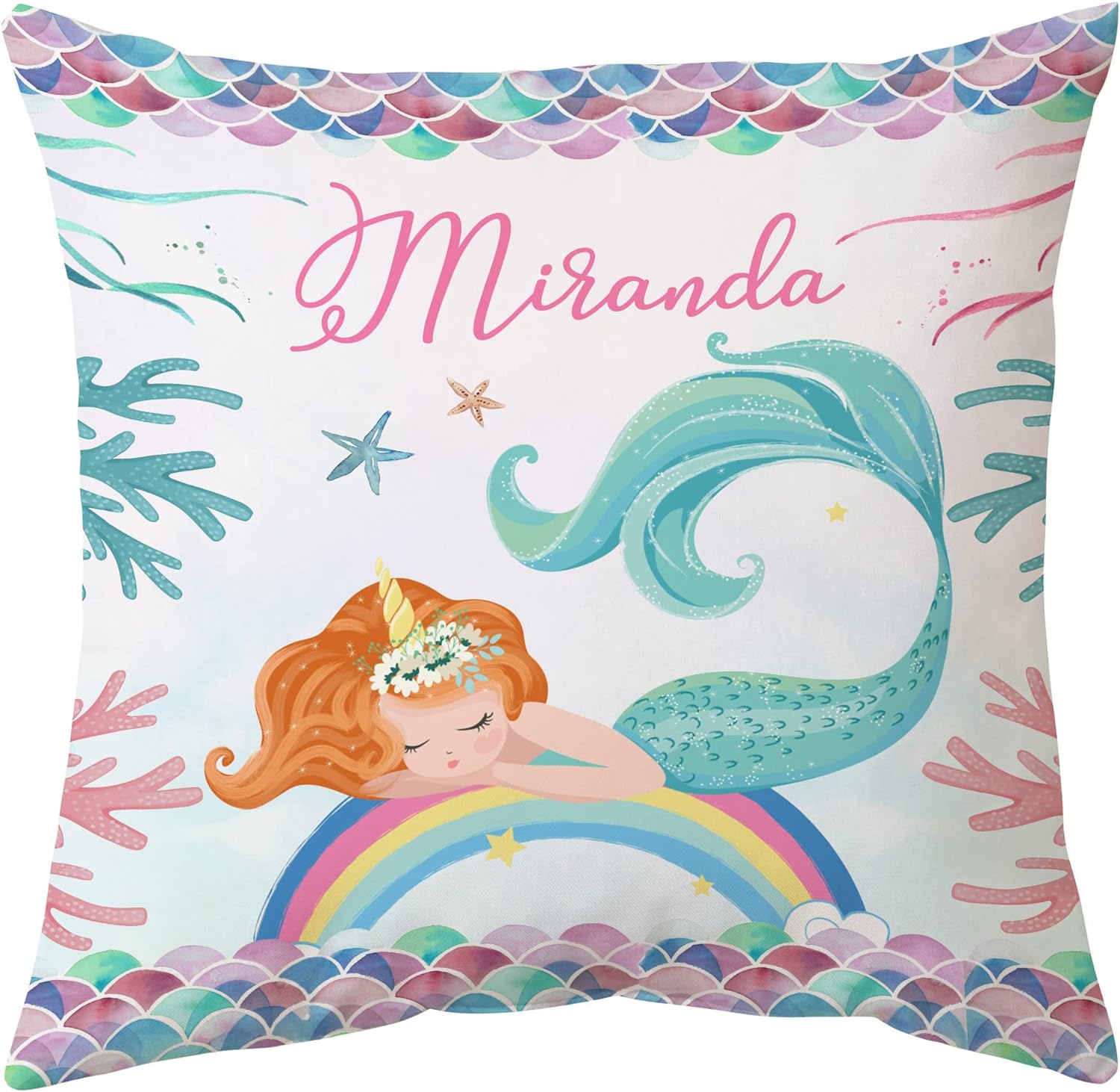 Mermaid Colorfull Pattern - Personalized Pillow (Insert Included)