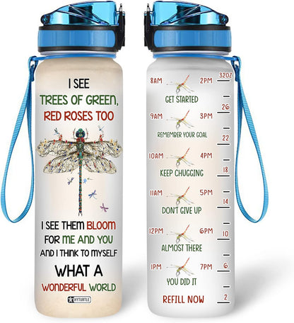 I See Trees Of Green - Water Tracker Bottle 32oz