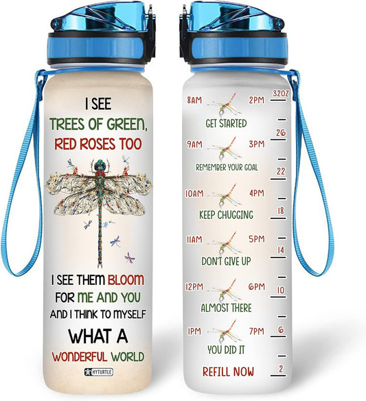 I See Trees Of Green - Water Tracker Bottle 32oz