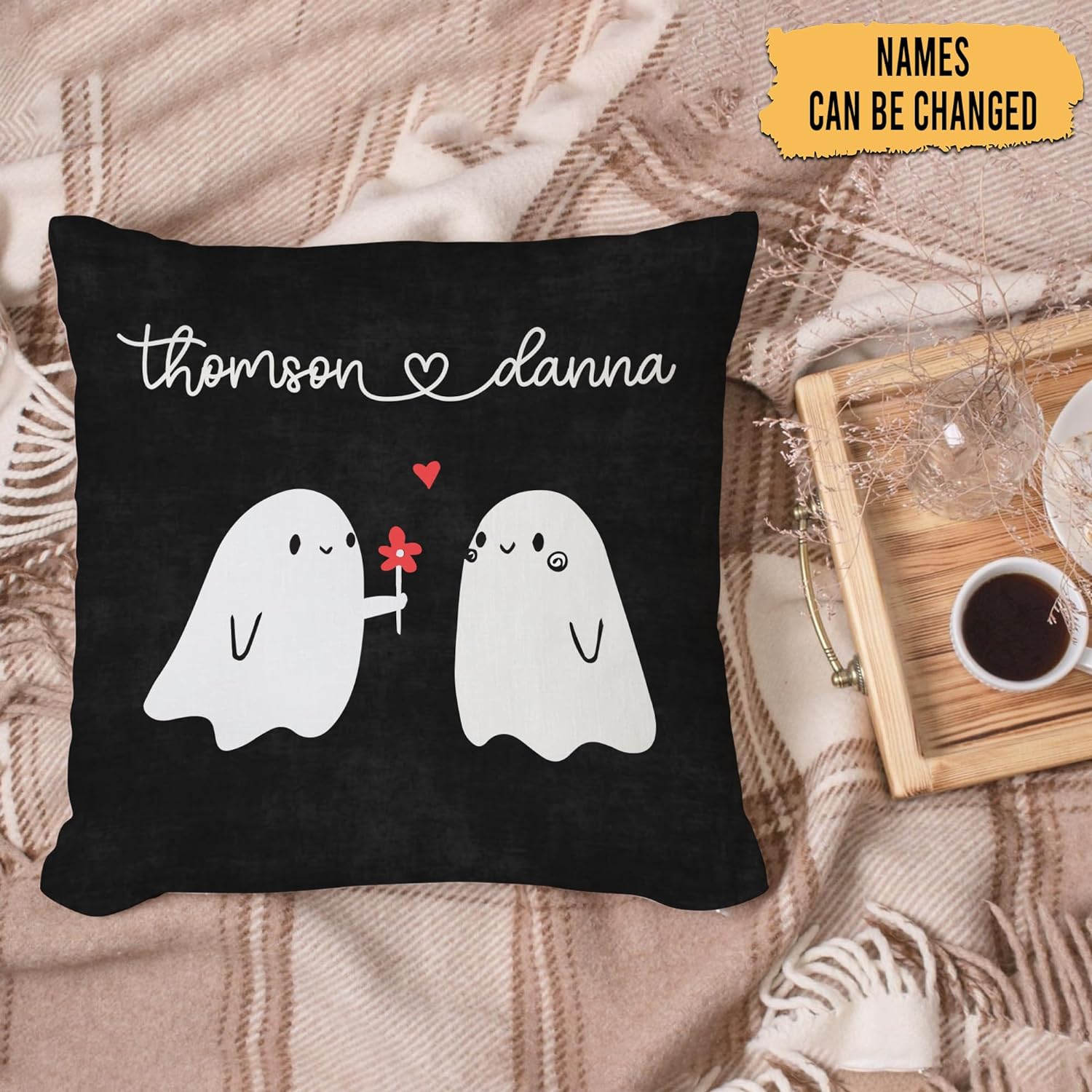 Couple Halloween Pattern - Personalized Pillow (Insert Included)