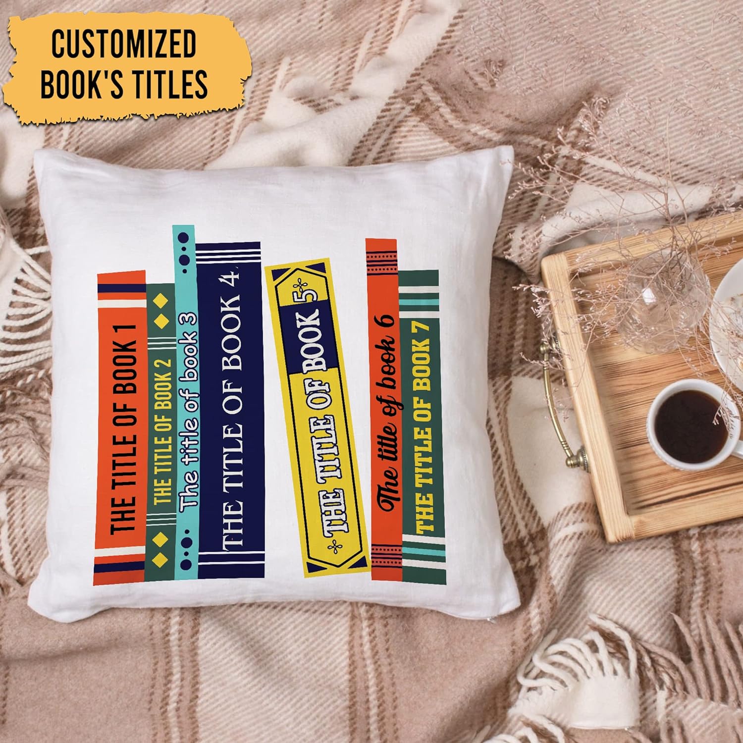 Book's Titles - Personalized Pillow(Insert Included)