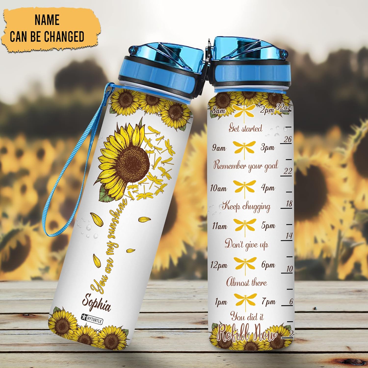 You Are My Sunshine - Personalized Water Tracker Bottle 32oz