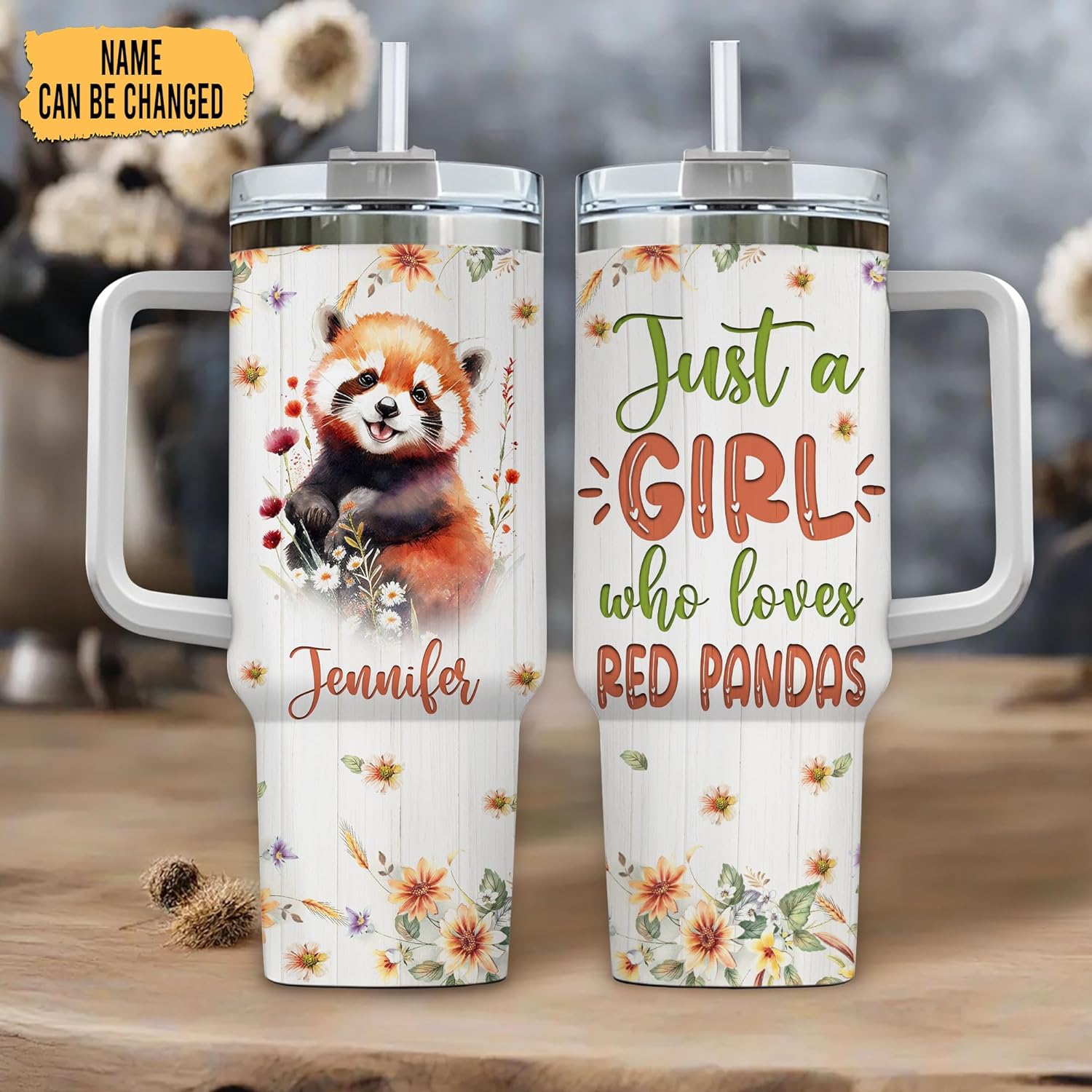 Just a Girl Who Loves Red Panda  - Personalized Tumbler 40oz with Straw