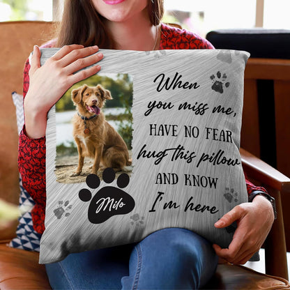 Pet Memorial Personalized Pillow with Insert – Custom Dog or Cat Photo Cushion – Sympathy Gift for Pet Loss & Remembrance