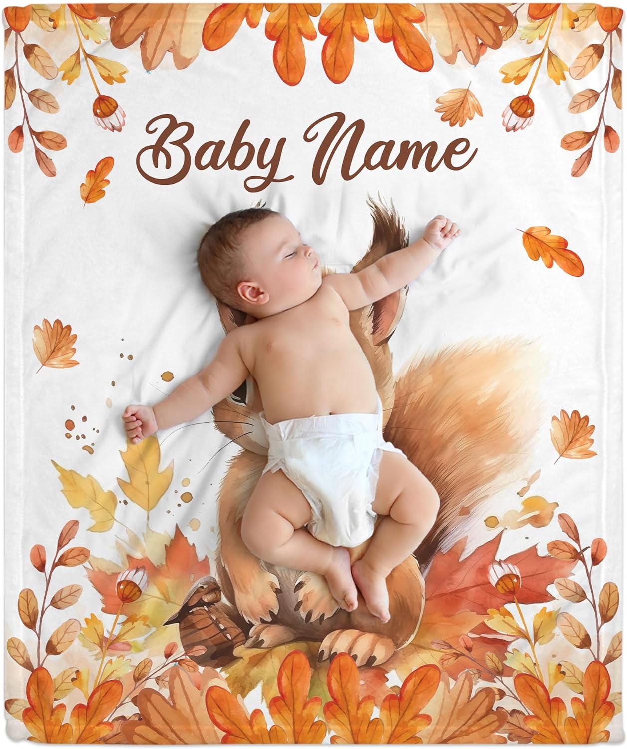 Squirrel Baby Blanket - Personalized Blanket