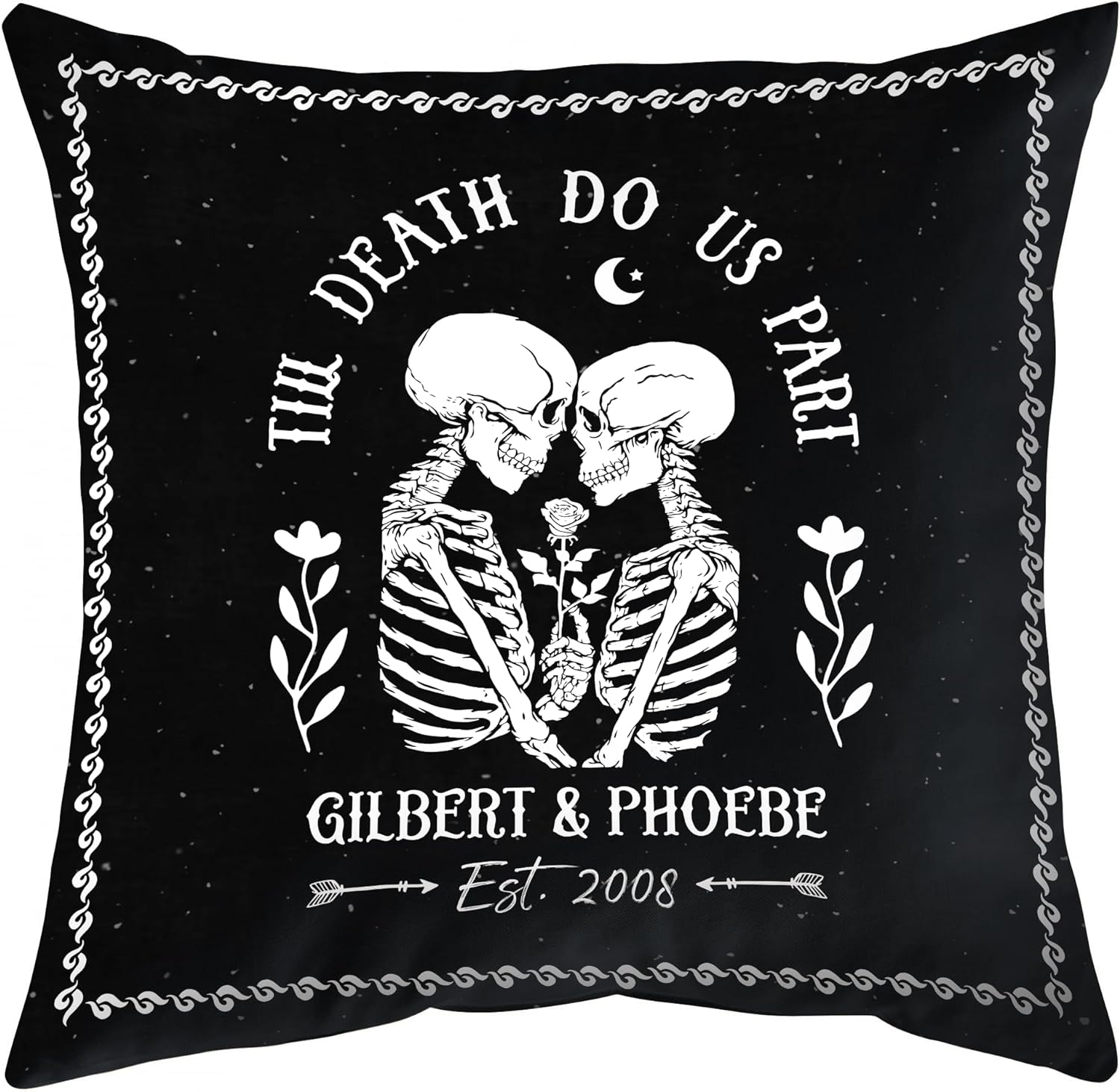 Couple Skull Pattern - Personalized Pillow (Insert Included)