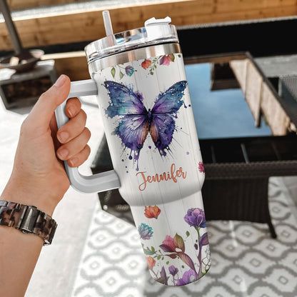 Mallard Duck Tumbler 40oz with Handle & Straw – Personalized Stainless Steel Insulated Travel Cup with Lid – Unique Gift for Duck Lovers
