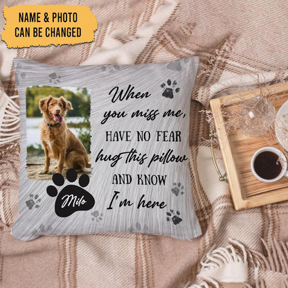 Pet Memorial Personalized Pillow with Insert – Custom Dog or Cat Photo Cushion – Sympathy Gift for Pet Loss & Remembrance