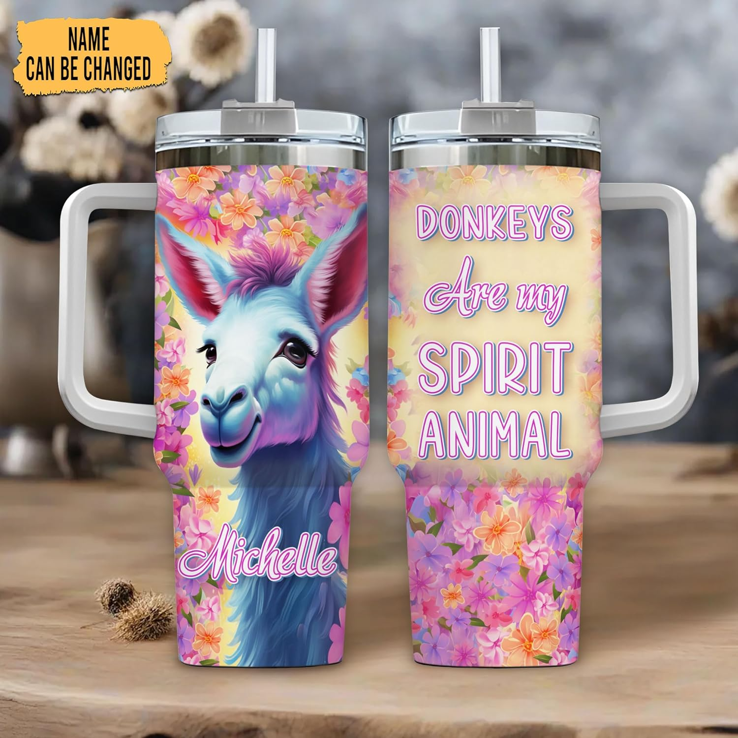 Donkey Are My Spirit Animal - Personalized Tumbler 40oz with Straw