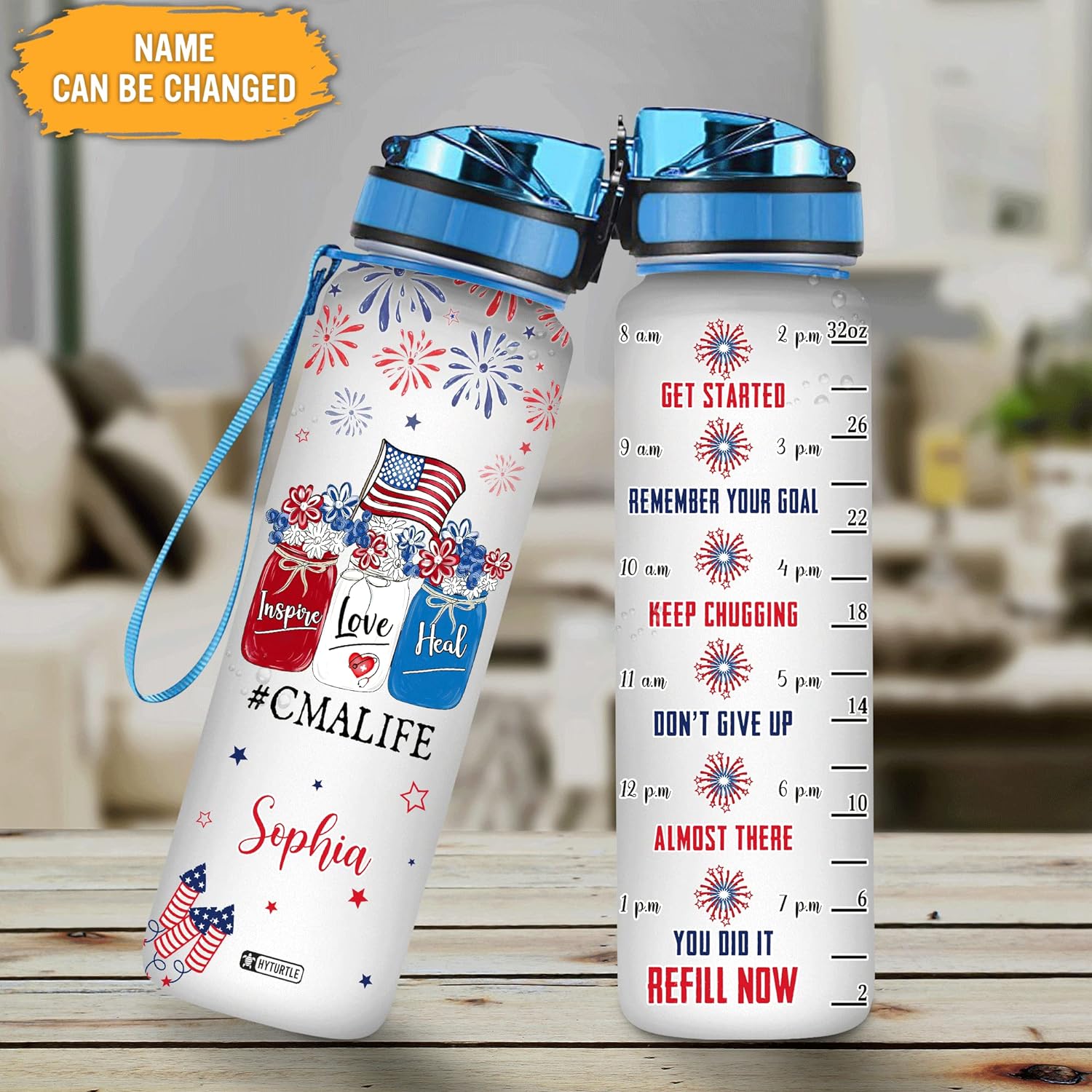 CMA Life USA - Personalized Water Tracker Bottle 32oz