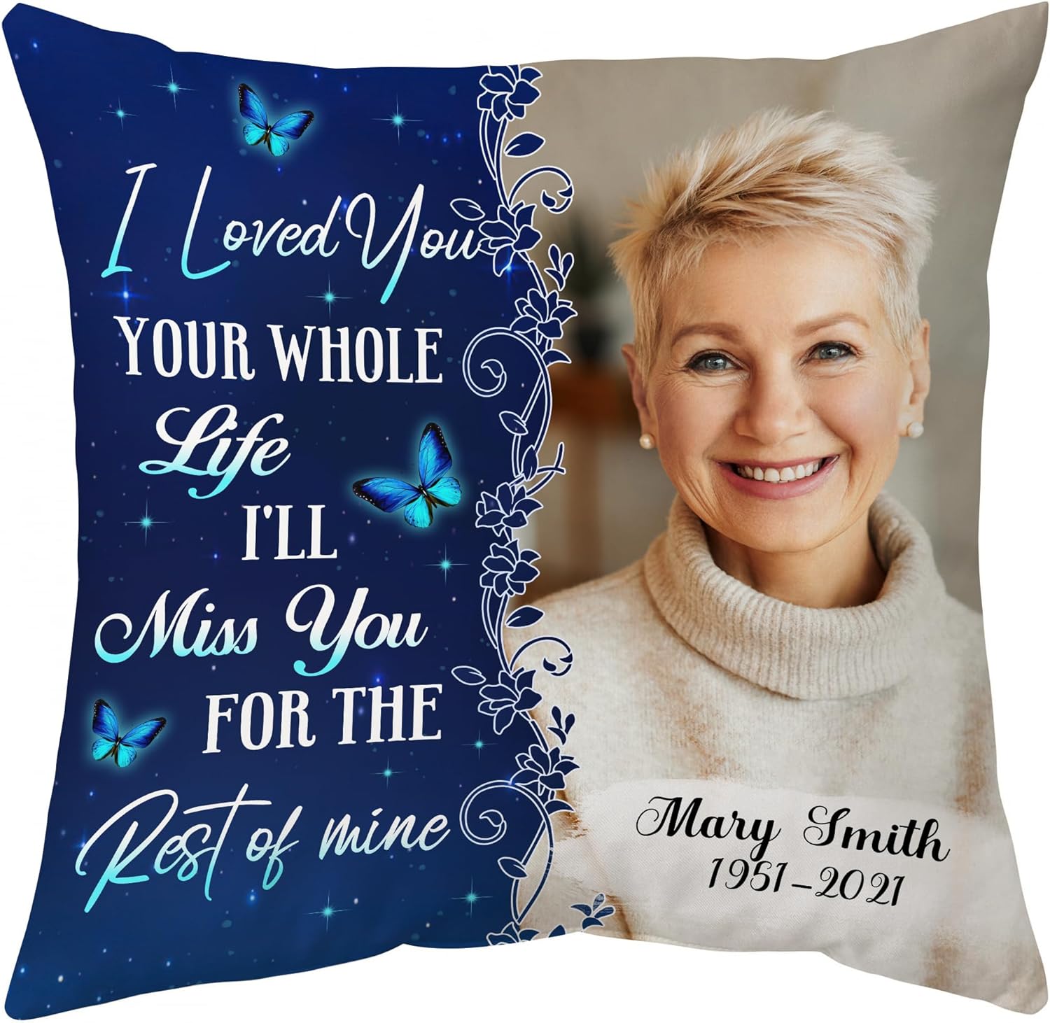 I'll Miss You For The Rest Of Mine - Personalized Photo Pillow