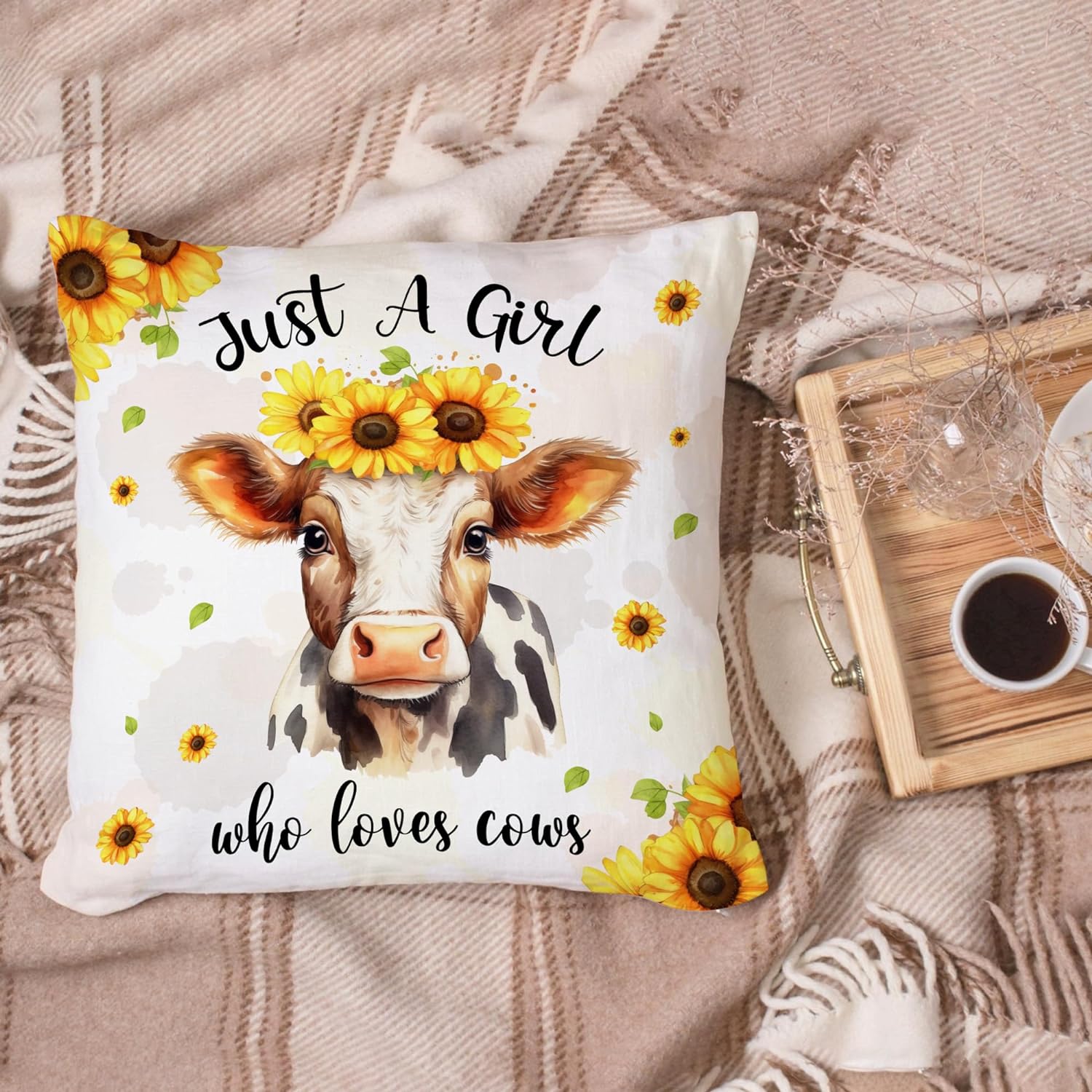 Just A Girl Who Loves Cow - Pillow (Insert Included)