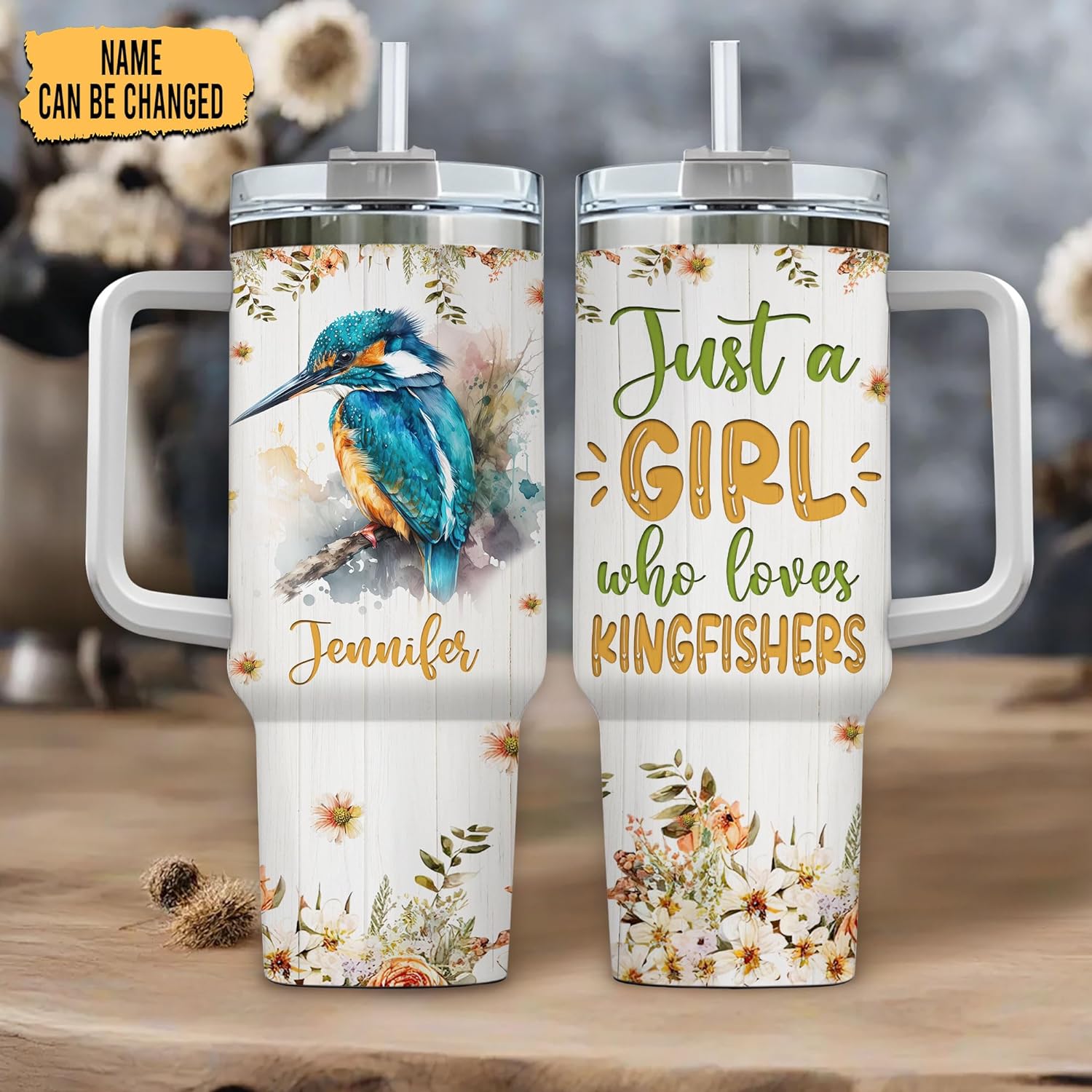 Just a Girl Who Loves Kingfisher - Personalized Tumbler 40oz with Straw