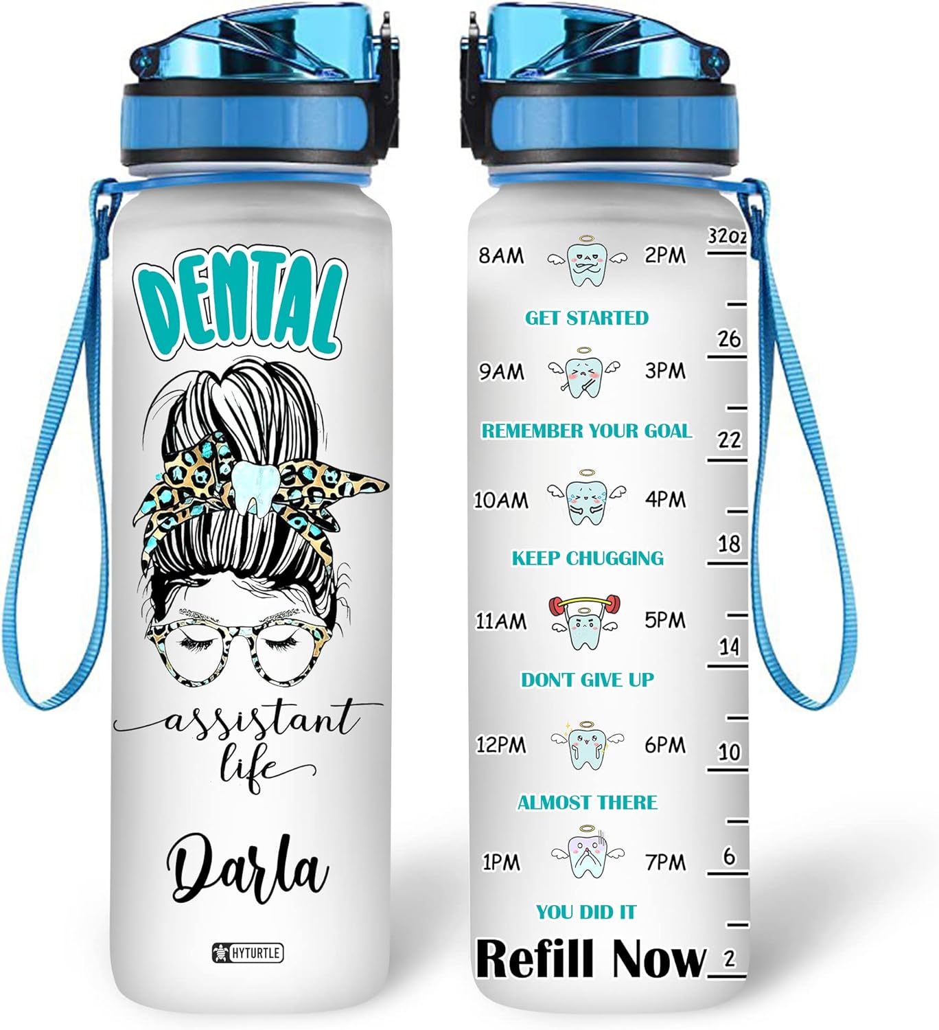 Dental Assistant Life - Personalized Water Tracker Bottle 32oz