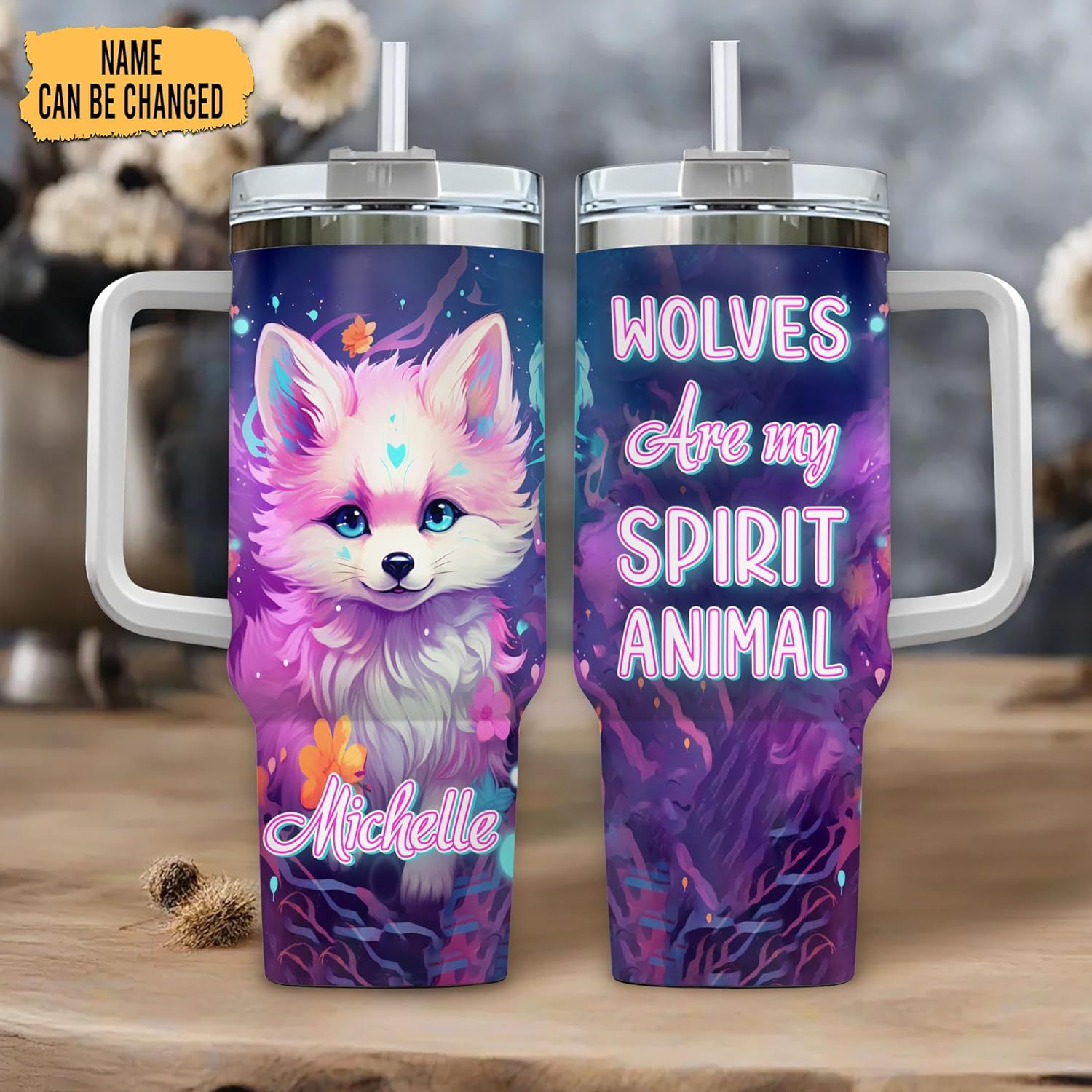 Wolf Are My Spirit Animal - Personalized Tumbler 40oz with Straw