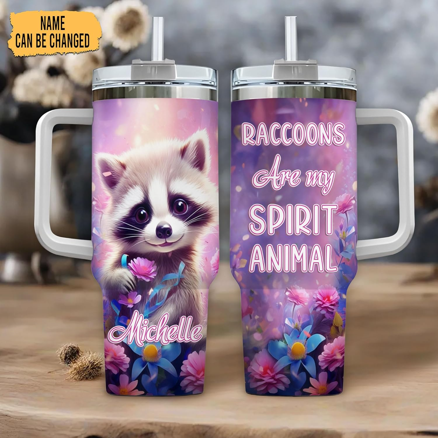 Raccoon Are My Spirit Animal - Personalized Tumbler 40oz with Straw