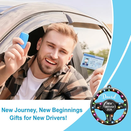New Driver Steering Wheel Cut Acrylic Ornament – Personalized Christmas Gift for Teen Driver or Car Lover