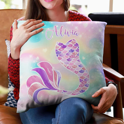Mermaid Tail Theme - Personalized Pillow (Insert Included)