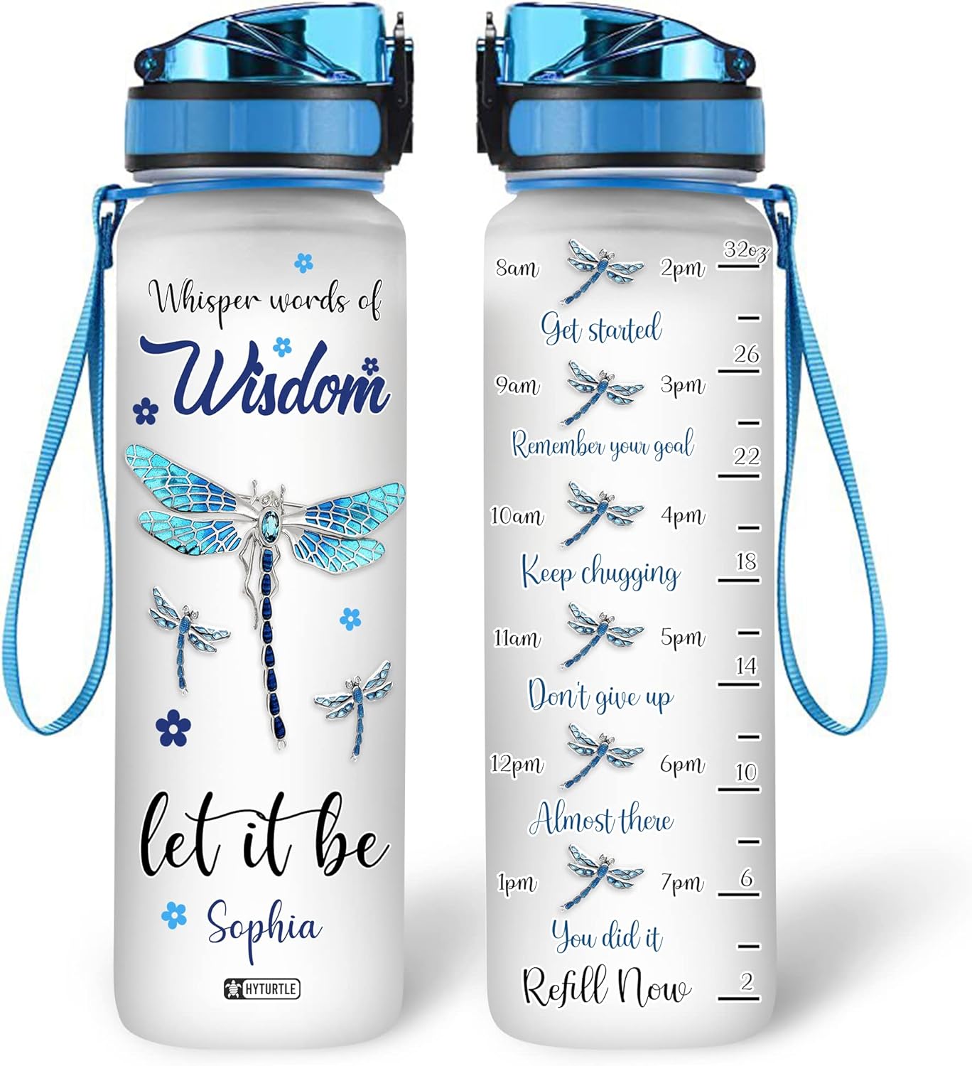 Whisper Words Of Wisdom - Personalized Water Tracker Bottle 32oz