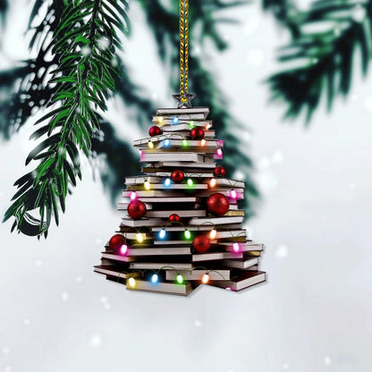 Books Christmas Tree - Personalized Acrylic Ornament