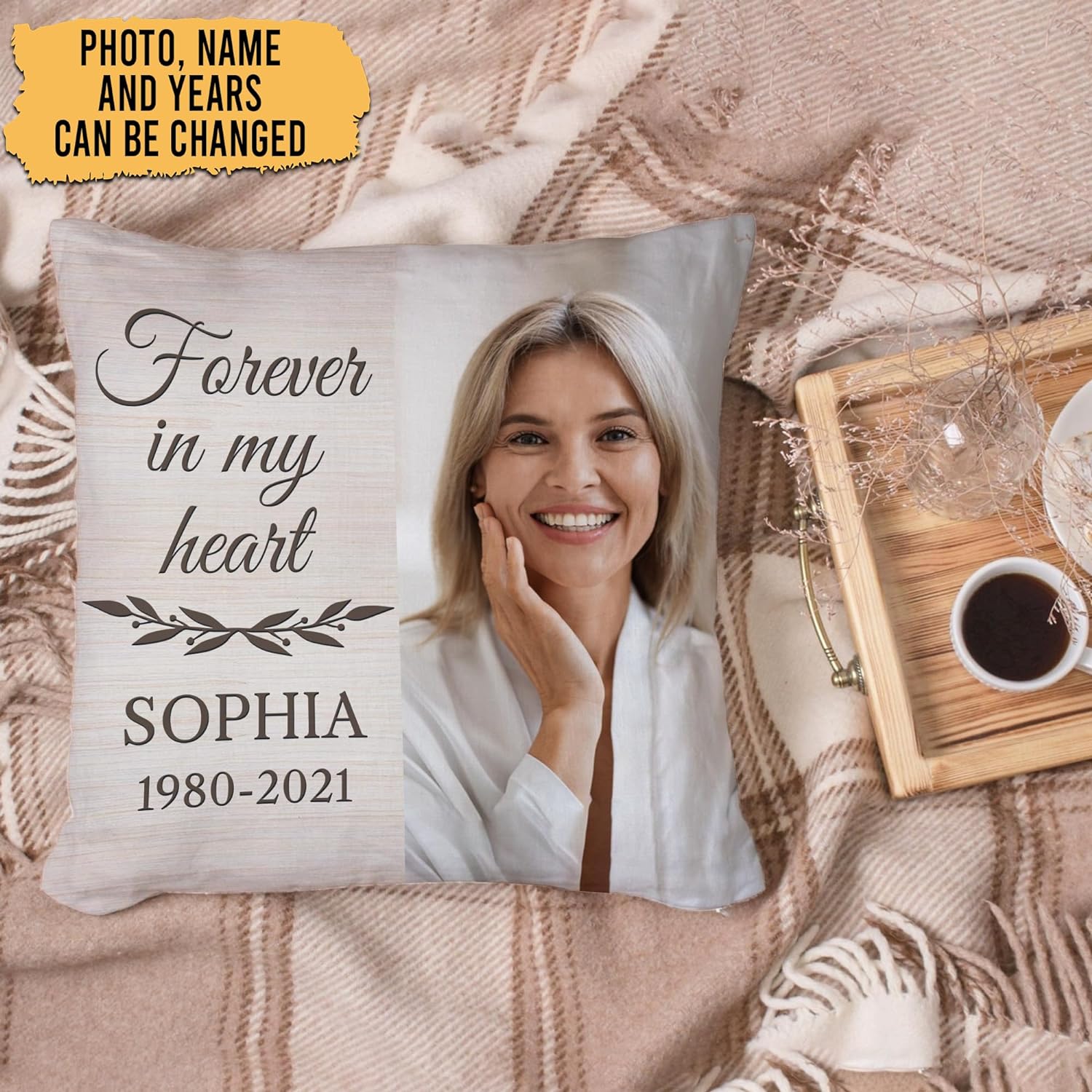 Forever In My Heart - Personalized Photo Pillow