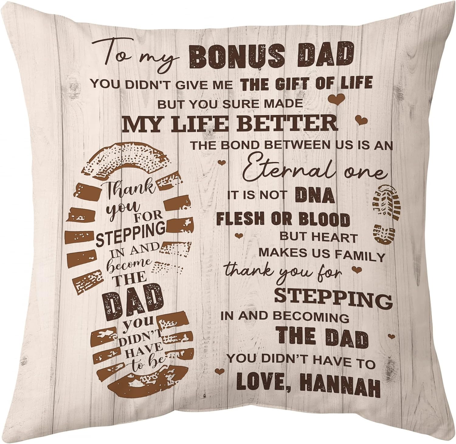 To My Bonus Dad - Personalized Pillow(Insert Included)