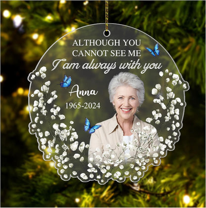 Butterfly Memorial Cut Acrylic Ornament – Personalized Sympathy Gift for Loss of Loved One