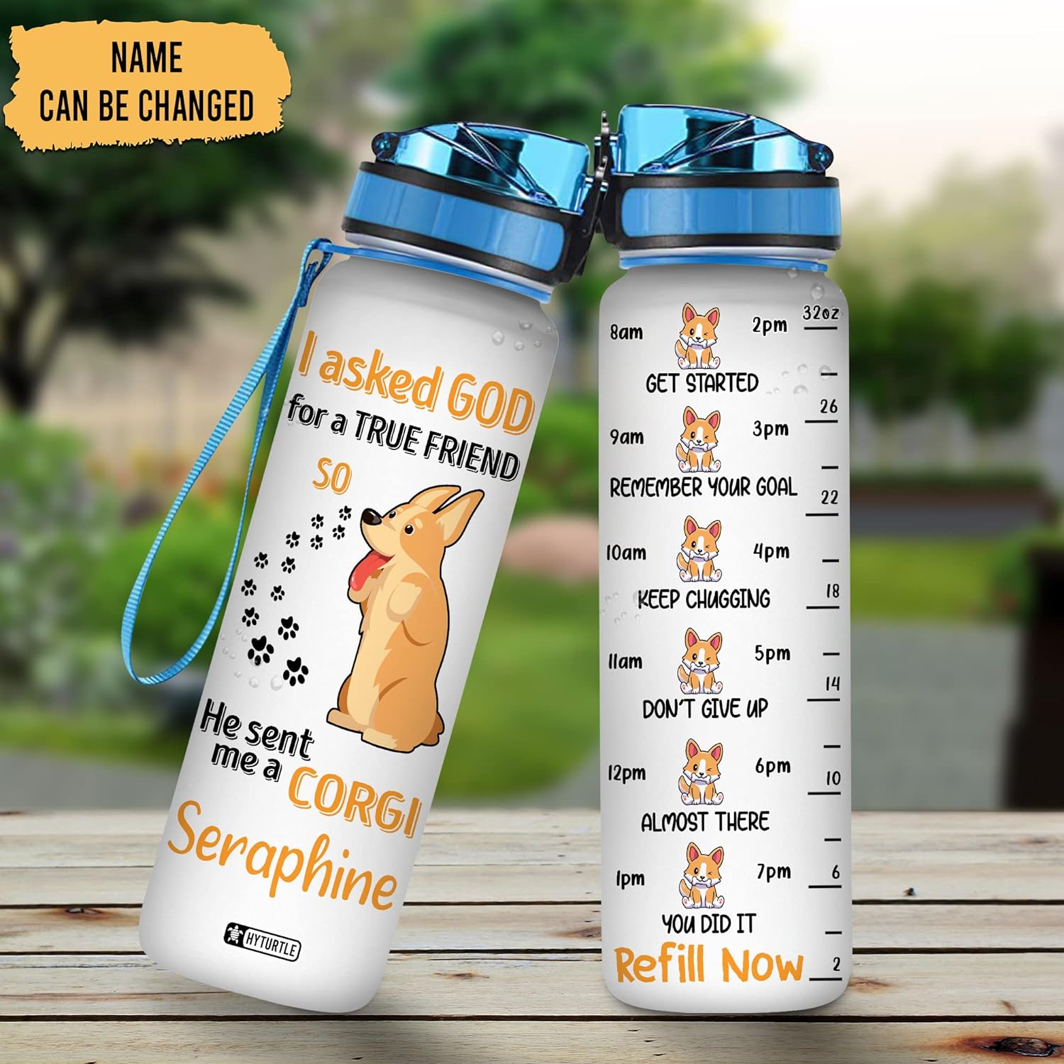 I Asked God For A True Friend - Personalized Water Tracker Bottle 32oz